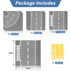Pokiiulk 9 Pack Road Base Pates for Building, Compatible with Lego Classic Bricks, 10” x 10” Baseplates Fits for Lego Roads, Road Base Plates for City Sets (Attached DIY Stickers)