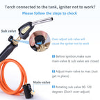 TAUSOM Propane Torch Hose Kit 3.6Ft, Mapp Map Gas Torch Kit Trigger Start, Adjustable Heat Knob Near Torch Head Stainless Steel, Soldering Torch -with Hook