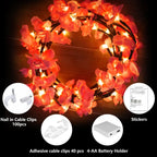 7.55FT 144LED Pink Cherry Blossom Tree Branch Lights for Wall Battery Box