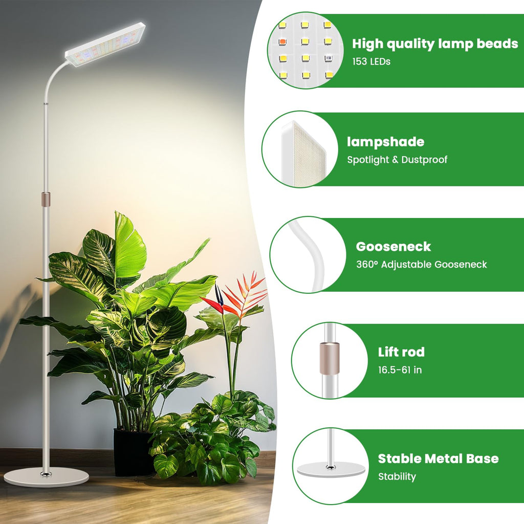 Wiaxulay Grow Lights for Indoor Plants,Full Spectrum Plant Light 68in Stand
