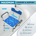 Shower Chair for Inside Shower, 600 lbs Heavy Duty Shower Chair for Elderly and Disabled, Height Adjustable Shower Chair with Arms and Back, Bath Chairs for Seniors, Adults, Handicap