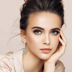 Bohemian Long Drop Dangle Earrings for Women, Chic Boho CZ Wedding Jewelry
