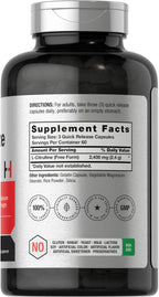 Horbaach L Citrulline Supplement for Men and Women | 2400 mg | 180 Capsules | Maximum Strength and Free Form | Non-GMO, Gluten Free