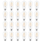 PARTPHONER LED Light Bulbs Dimmable Vintage Edison Bulb, E26 LED Bulb 60W Equivalent 720 Lumens, Warm White 2700K, ST58 Antique LED Filament Bulb CRI 85+, Clear Glass, Pack of 24