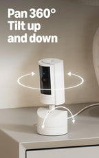 Ring Pan-Tilt Indoor Cam — See all around your home or business with 360° pan coverage, HD video, plus Two-Way Talk (2024 release), White