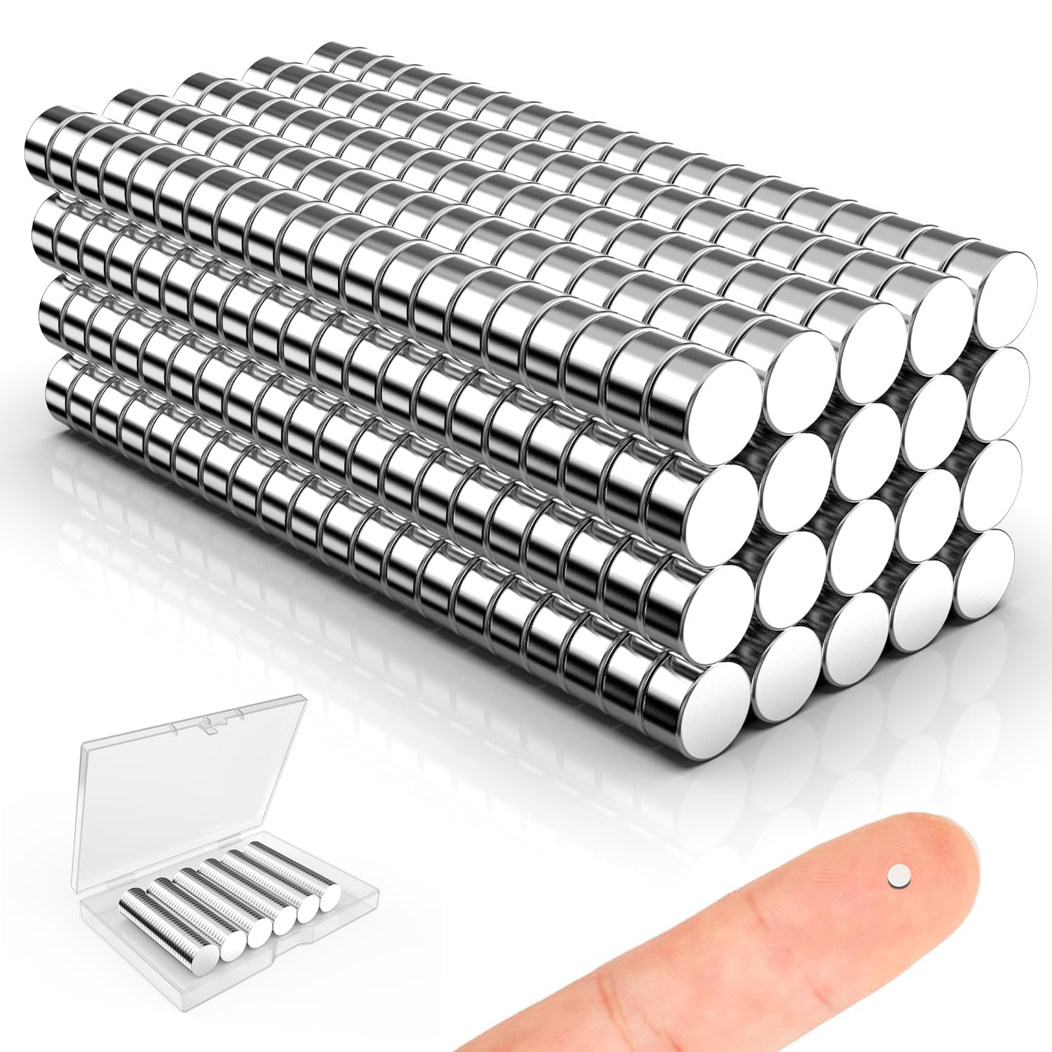 Caturledas Mini Magnets, 2x1mm Little Round Magnetic 400 Pack