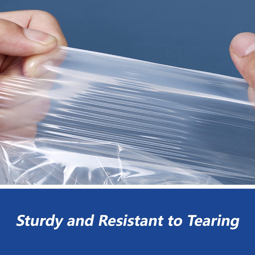 iMailer - 500 Count - 12" x 15", Self Seal 1.6 Mil Clear Plastic Poly Bags with Suffocation Warning for Clothing, T-Shirts, Pants-Resealable Adhesive,Not Strong