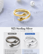 LOVECOM Gold Plated Hug Ring for Women Daughter Granddaughter Non Tarnish