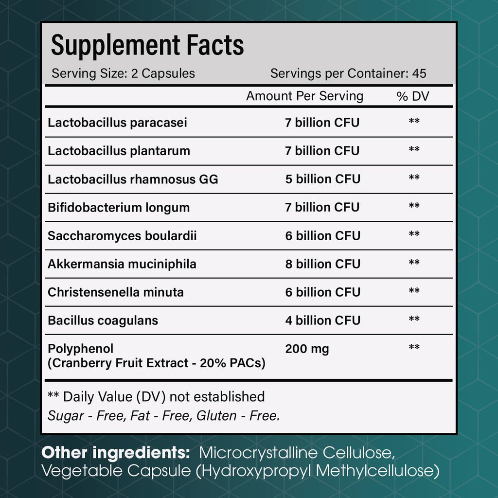 With Christensenella & Akkermansia, 8 Probiotic Strains - 50 Billion CFU