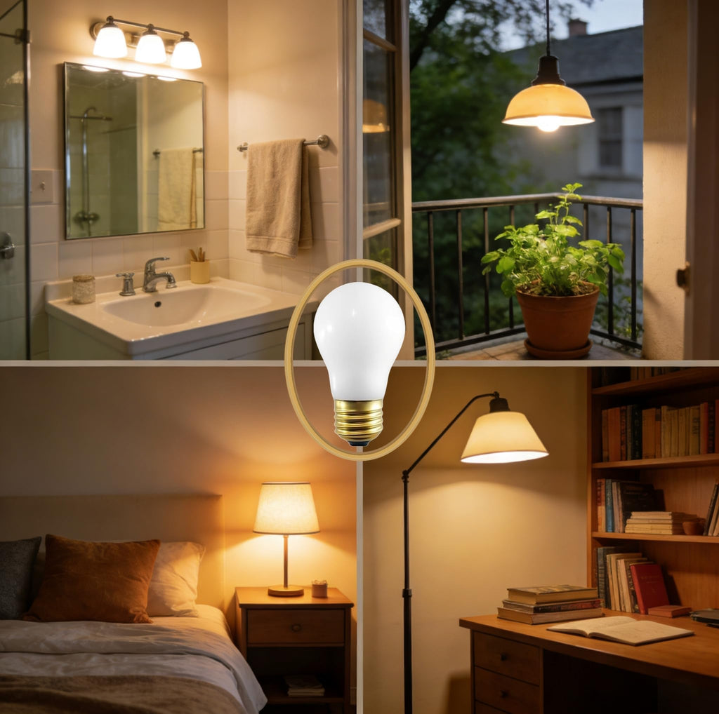 FMLAD 60 Watt Incandescent Light Bulbs, E26 A19 Stepless Dimming Light Bulbs 400lm, 3000K Soft Warm White, Vintage Frosted Light Bulb for Home (4 Pack)