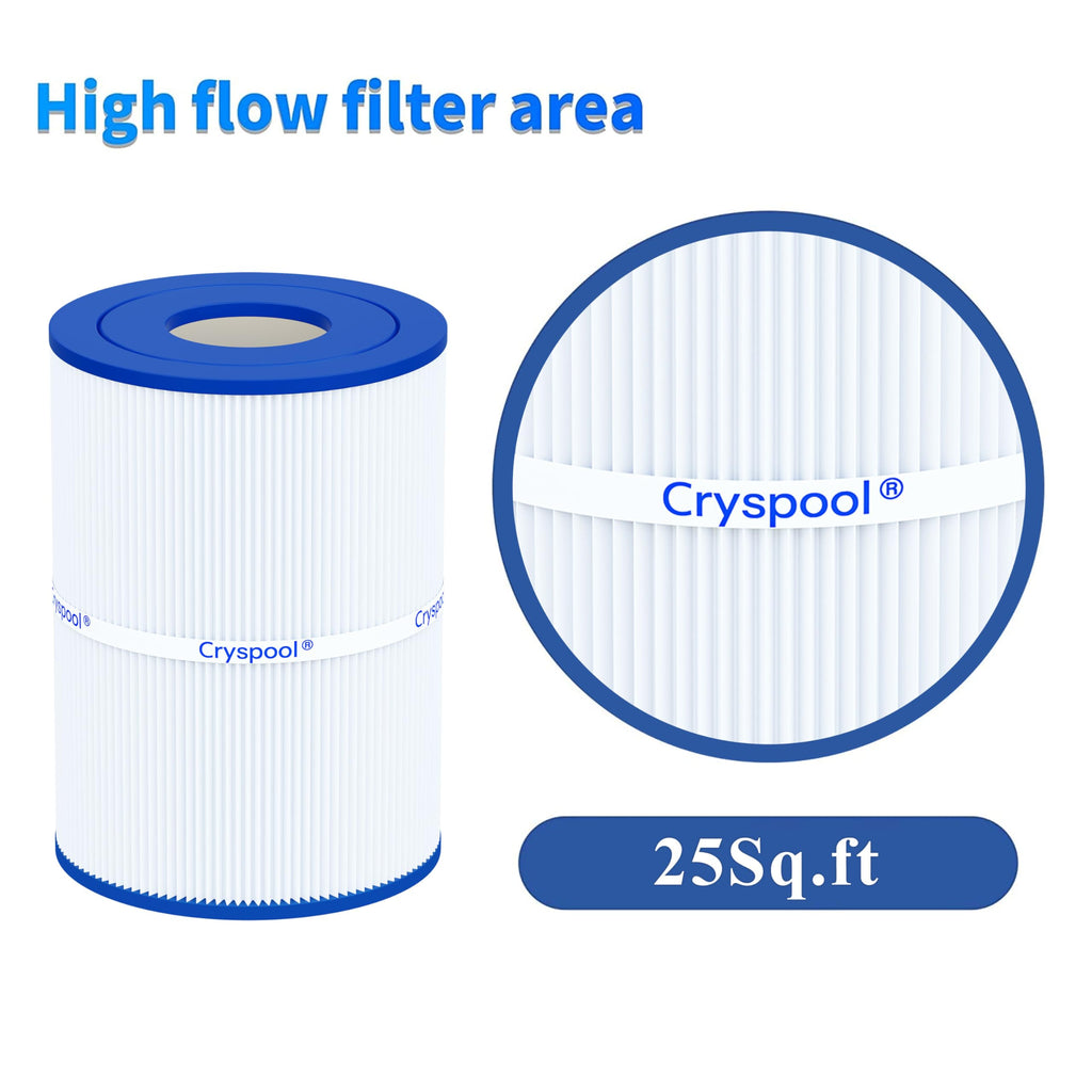 Cryspool® 07018 Filter Compatible with CX250RE, Star-Clear C250, PA25-4, PA25-4/M4, C-7626, FC-1230, 25 Sq. Ft Spa Filter Cartridge, 1 Pack