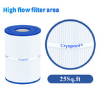 Cryspool® 07018 Filter Compatible with CX250RE, Star-Clear C250, PA25-4, PA25-4/M4, C-7626, FC-1230, 25 Sq. Ft Spa Filter Cartridge, 1 Pack