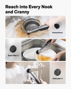 HOTO Wand™ Cordless Spin Scrubber, Electric Rechargeble Grout Cleaning Brush, IPX7 Waterproof Bathroom Scrubber, 12 Replaceable Brush Heads Version Power Scrubber for Grout, Tiles, Corners, Crevices