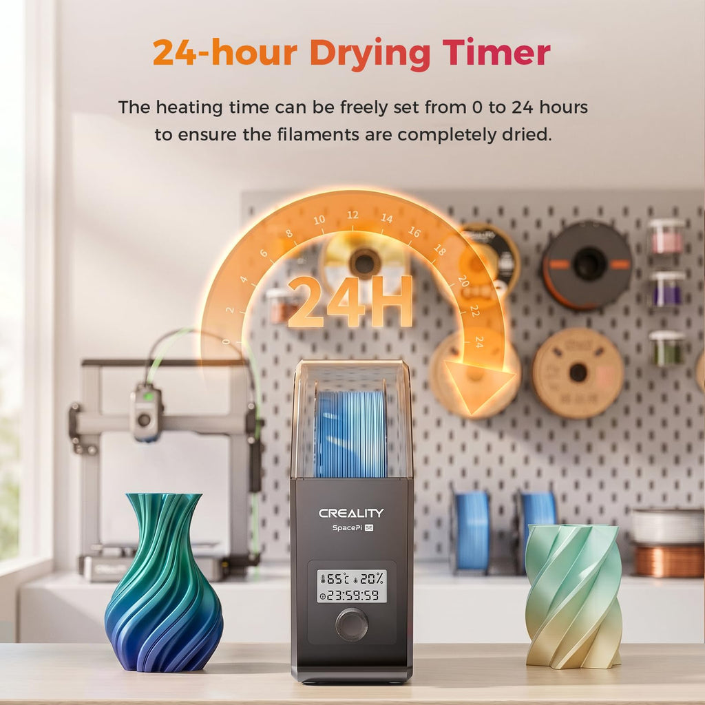 Creality 2026 New Upgrade Filament Dryer Box Pro, Space Pi SE with High PTC Efficiency & Precision Sensor for 1KG Spools 45~65℃, 3D Printer Filament Dehydrator for PLA PETG ABS ASA TPU