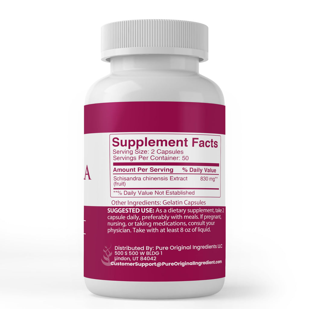 PURE ORIGINAL INGREDIENTS Schisandra Extract, (100 Capsules) Always Pure, No Additives Or Fillers, Lab Verified