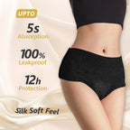 MOLLIS Disposable Period Underwear for Women, Postpartum Panties, Maternity Knickers Heavy Flow Leak Proof, Black,Large/XLarge, 8 Count