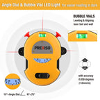 PREXISO Multi Surface Laser Level LED Light Vial, 30Ft Horizontal & Vertical Line Laser with Wall Mount Base, 2 Pins, 10 Sticker, 2 AA Batteries for Hanging Frames & Picture, Construction Gift for Dad