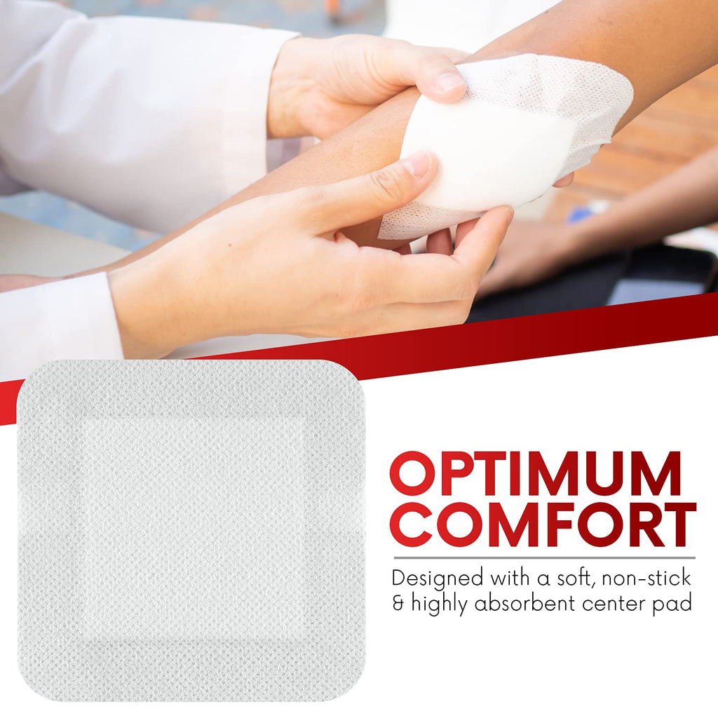 HEALQU Island Dressing - 6"x6", 30 Count - Bordered Gauze Sterile Individually Wrapped Gauze Pads, Water-Resistant, Non-Woven Backing - Soft and Breathable Wound Dressing for First Aid and Medical