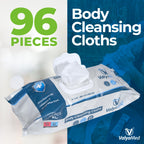 ValyaMed Body Wipes for Adults, XL for full Body, Adult and Elderly, Alcohol-Free Incontinence, Paraben Free, Fragrance-Free, Vitamin E, Provitamin B5-11'' x 8'' (96 Count - Single Pack)