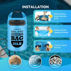 2 Pack 25lb Heavy Duty Pool Ladder Weights, Universal Above Ground Pool Step Sand Bags with Handles, 500D PVC Durable Waterproof & Foldable Sandbags for Swimming Pool Stairs (Sky Blue)