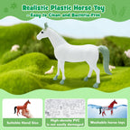 SIMPLIPLAY Wooden Horse Stable Playset, Farm Animals Toys for Kids 3-5