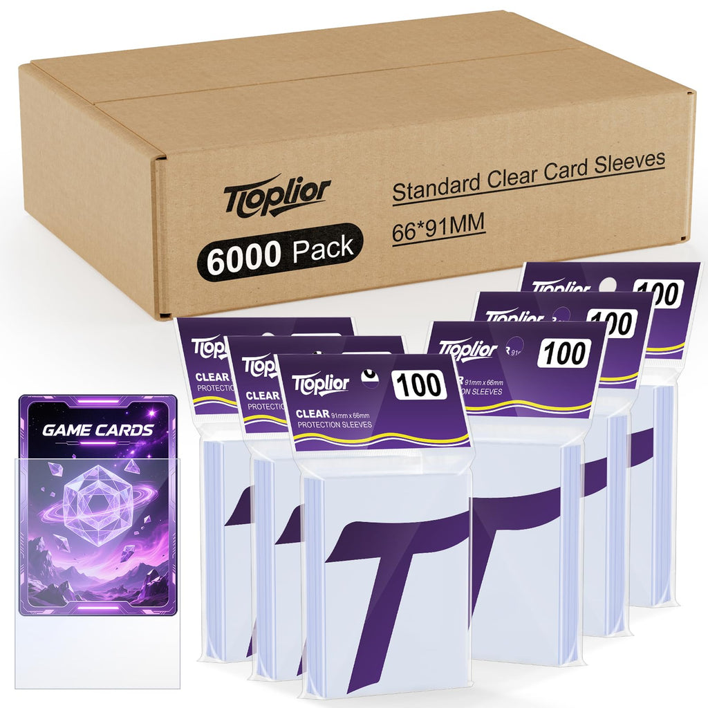 6000ct Card Sleeves for Trading Card,Soft Penny Baseball Card Sleeves,Clear Plastic Card Protectors Fit for MTG,TCG,Baseball,Football,Sports,Game Cards