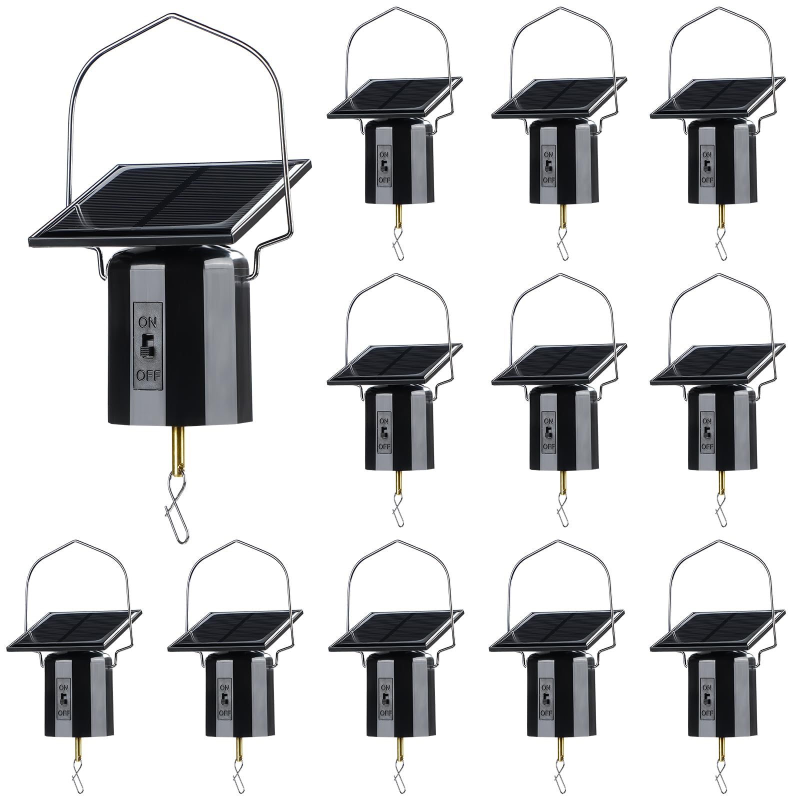 Reginary 2 Pcs Solar Powered Wind Spinner Motor Small Solar Energy Hanging Rotating Motor Revolving Wind Chime Spinner Motor for Wind Chime Sun Catchers Display Patio Garden Lawn Outdoor Decoration
