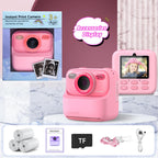 Kids Instant Digital Cameras for Boys and Girls, 1080P HD Dual-Lens Selfie Digital Camera with Print Paper & TF Card, Christmas Birthday Gifts Toys for Toddler and Teenagers Age 3-16 Years Old