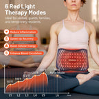 ROMISA Red Light Therapy Belt - Infrared Light Therapy Vibration Red Light Therapy Device for Body Massage for Back Shoulder Waist Muscle Pain Relief for Gift Women Men Gift