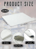 Domensi 10 Pcs Water Absorbent Mats 14" x 16" Water Absorbing Pads Wringable Reusable Absorbing Garage Mat for Home Basements Garages Kitchen Bathroom Floor