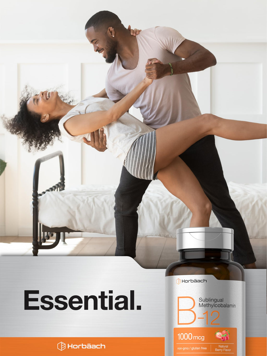 Horbaach Vitamin B12 1000 mcg Sublingual | 400 Fast Dissolve Tablets | Methylcobalamin Supplement for Women and Men | Berry Flavor | Vegan, Non-GMO, and Gluten Free