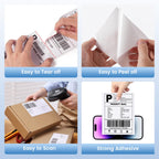 Phomemo 4X6 Thermal Labels for Shipping Packages, Address, Printer Label Paper 4x6 Shipping Labels Compatible with Rollo Zebra Brother MUNBYN Phomemo Nelko Omezizy Thermal Printer, 250 PCS/Roll