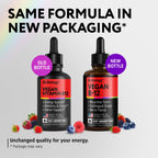 Organic Vitamin B12 Liquid Drops - Sublingual Methylcobalamin 5000 mcg - Methylated B-12 Active Coenzyme Form - Energy & Nerve System Support - Vegan Vit B 12 - USA Made - Berry Flavor - 60 servings