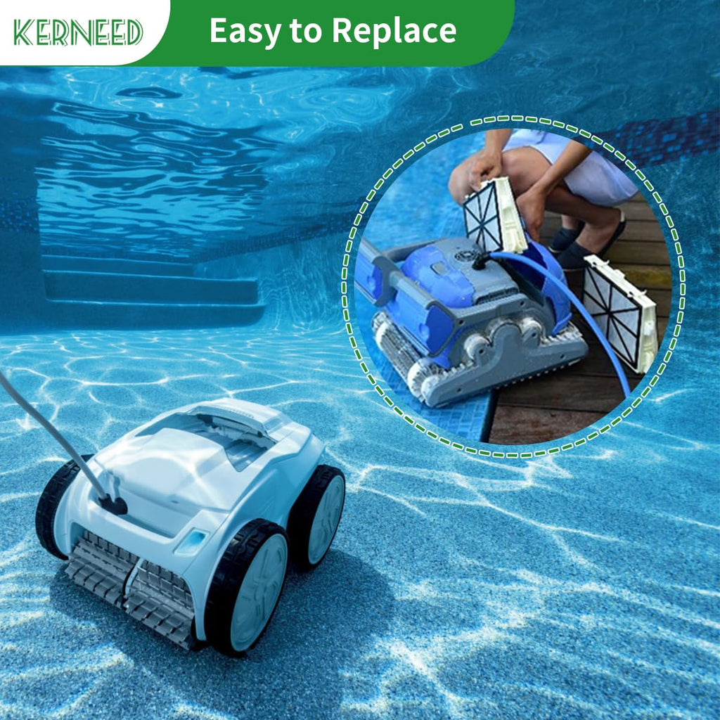 Robotic Pool Cleaner Spring Filter Cartridges Compatible with Dolphin Nautilus CC Plus, M400, M500, Large Fine Filter Panels Replacement, Part 9991433-R4, 4 Pack