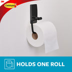 Command Toilet Paper Holder Matte Black with Water Resistant Command Strips, Rust Resistant Bathroom Organizer