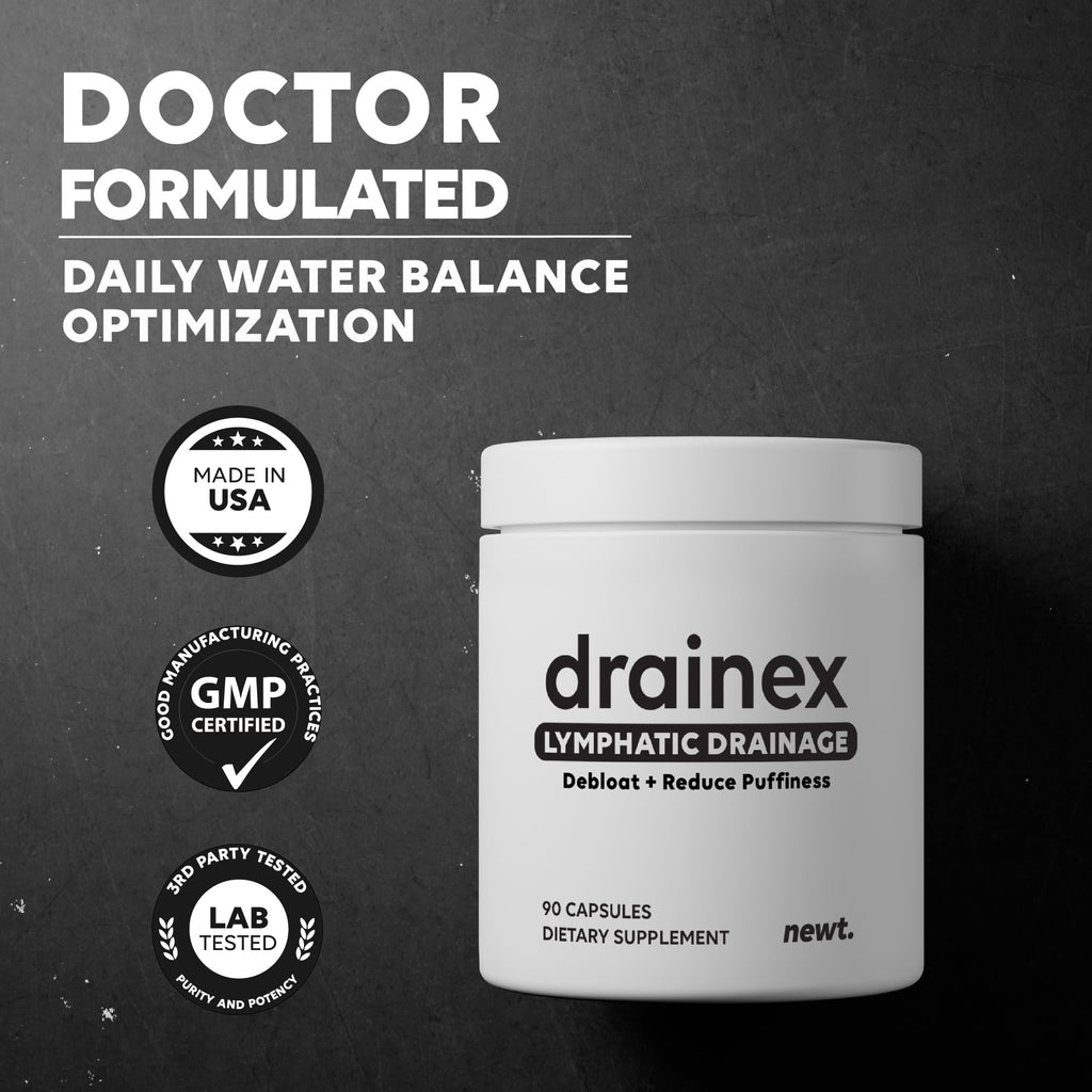 DRAINEX™ Lymphatic Drainage Supplements | 1950mg Lymph System Support Supplement for Lymph Drainage | Lymphatic Drainage Capsules Body Clense with Dandelion, Burdock, Cleavers & More | 90 Capsules