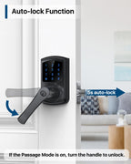 HIDALIFE Keyless Entry Door Lock, Keypad Door-Lock with Handle, Touchscreen, Auto-Locking, Anti-peep Password, Easy to Install for Front Door, Home, Office, Matte Black 4 Pack