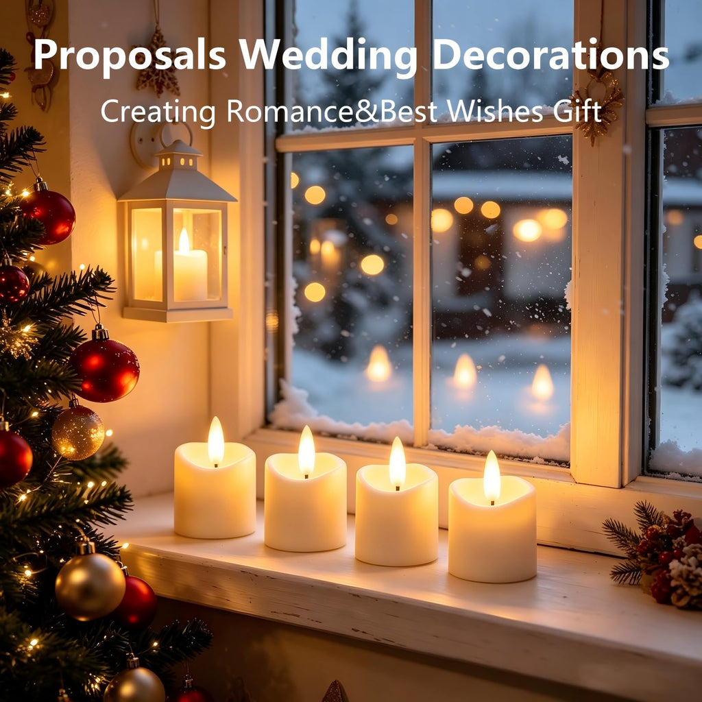 Rechargeable Flameless Tea Light Candles with Timer Remote, 1.5"x2.2" Electric Fake Flickering Votive Candles for Anniversary Wedding Centerpiece Table Decor Funeral Halloween Christmas (6 Pack)