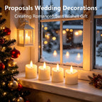 Rechargeable Flameless Tea Light Candles with Timer Remote, 1.5"x2.2" Electric Fake Flickering Votive Candles for Anniversary Wedding Centerpiece Table Decor Funeral Halloween Christmas (6 Pack)