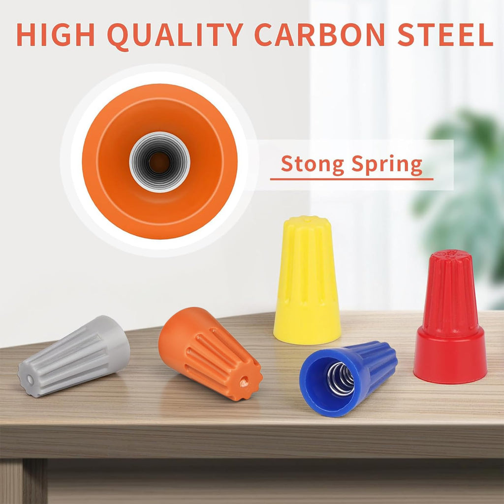 Crweety 600PCS Orange Wire Connectors Nuts 18-16 AWG, Electric Wire Caps Insulating Insert Twist Electrical Wire Connectors, Wire Assortment Nuts for Home Electric Use & DIY Project