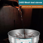 LVDALAB 304 Stainless Steel Mesh Lab Sieve, 2400 Mesh(0.005mm) Aperture Test Sieve, 7.9Inch(20cm) Diameter Economy Standard Analysis Sample Test Sieves for Industrial Laboratory Homes