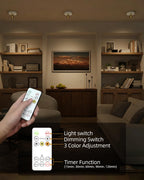 EZVALO 3-Pack Spotlight Indoor, Rechargeable Battery Picture Lights, Wireless Uplights with Remote, Dimmable, ⁠3 Color Temperatures⁠, Timer, Accent Lighting for Plants, Trees, Art, Displays