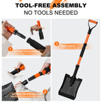 Sand Sifter Shovel for Beach: 42'' Sand Scoop for Metal Detecting with Ergonomic D-Handle - Sifting Shovel Twist-Lock Connection & Extra-Wide Step for Treasure Hunting & Metal Detecting Hobbyists