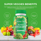 Nature's Core Fruit and Veggie Supplement - 360 Capsules - 100% Whole Super Fruit and Vegetable Vitamin, Made in USA, Soy Free, Vegan, Capsule Form - 90 Count (Pack of 4)