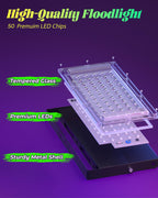 2 Pack 50W LED Black Light, Waterproof Blacklight for Glow Party, Halloween