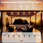 RTTY 150 FT Outdoor String Lights Patio Light for Outside, Waterproof G40 Shatterproof LED Bulbs, Dimmable Hanging Connectable Globe Lighting for Bistro, Backyard, Porch, Balcony, Cafe, Warm White
