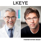 LKEYE Bifocal Reading Glasses Men Progressive Blue Light Blocking Computer Readers No Line Wide Metal Frame Designer Cheaters Transition Square Stylish Fashion Eyewear LK6013 +2.00 Strength