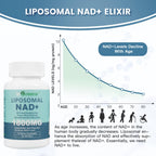 inGreens Liposomal NAD+ Supplement 1800 mg with Nicotinamide Riboside, Trans Resveratrol, Trimethylglycine，Replaces NMN, Boost NAD+, Aging Defense，Cellular Energy, 180 Softgels