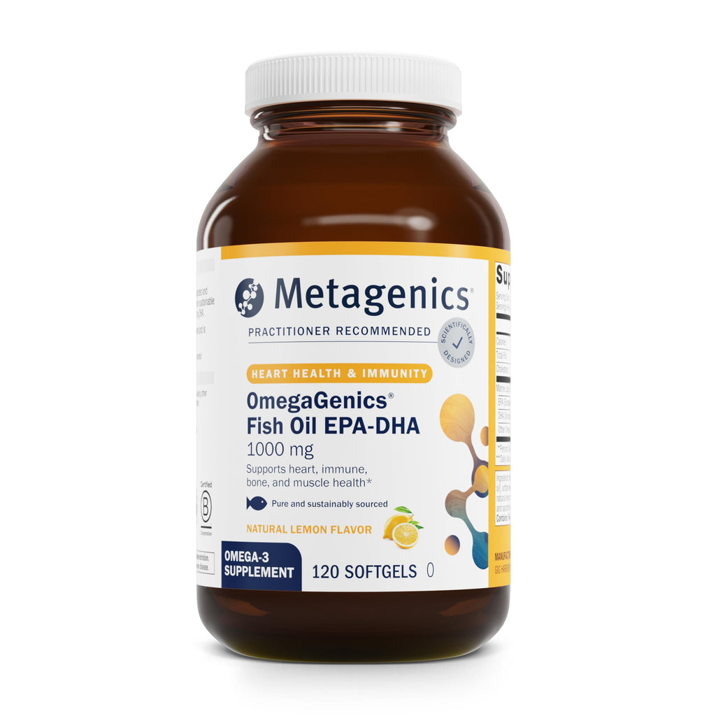 Metagenics OmegaGenics EPA-DHA 1000 mg - High Potency Omega-3 Fish Oil Supplement for Heart, Brain & Joint Health* - Sustainably Sourced - 120 Softgels
