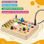 Joyreal Montessori Toddler Busy Board, 19 Led Wooden Sensory Board Educational Toy, Montessori Toys for 1-6 Year Old, Travel Toys Gifts for Toddlers Boys and Girls